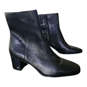 Sam Edelman Boots Women’s 8.5 Regaen Black Ankle Boots Leather Heeled Zip Up